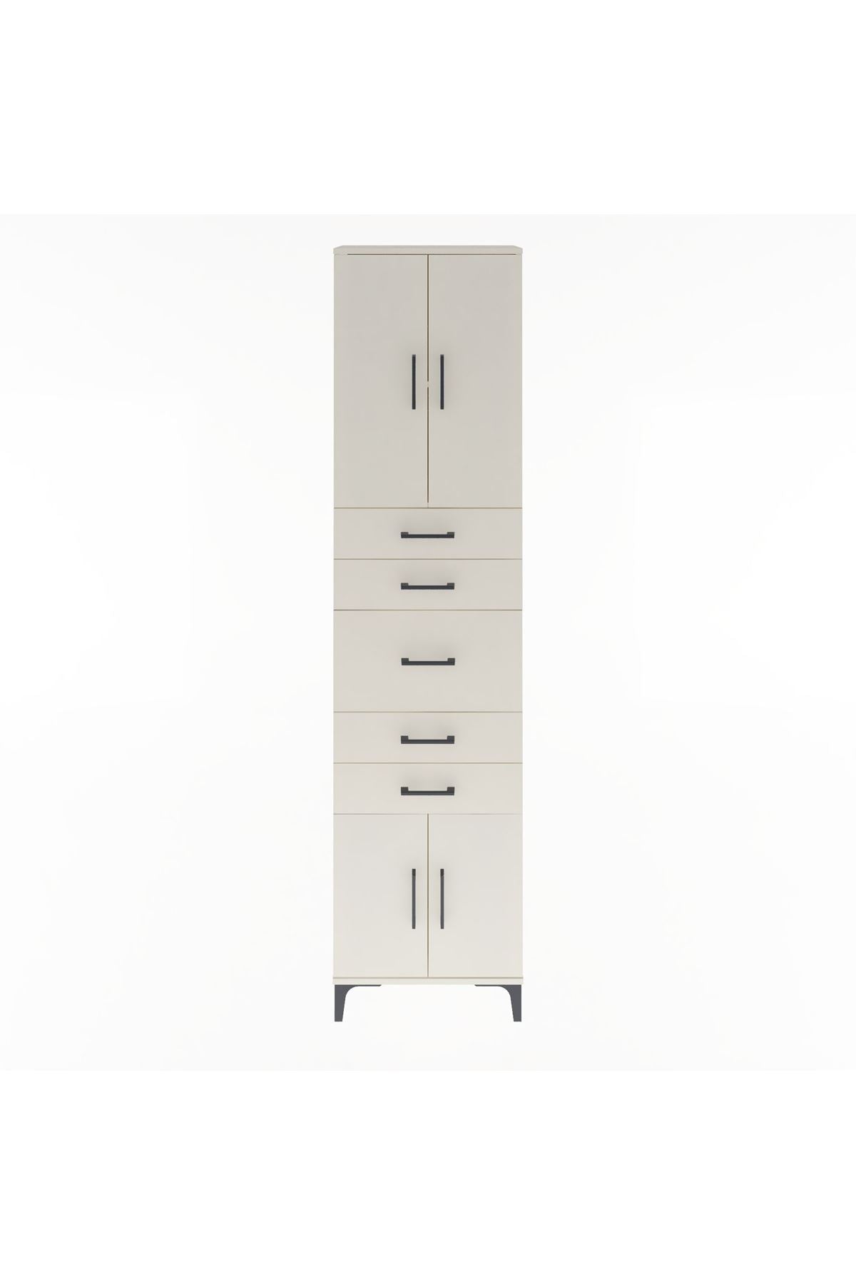 Arges Dolap 2 Raflı 5 Çekmeceli 4 Kapaklı 60x30x243 Aytaşı-Aytaşı