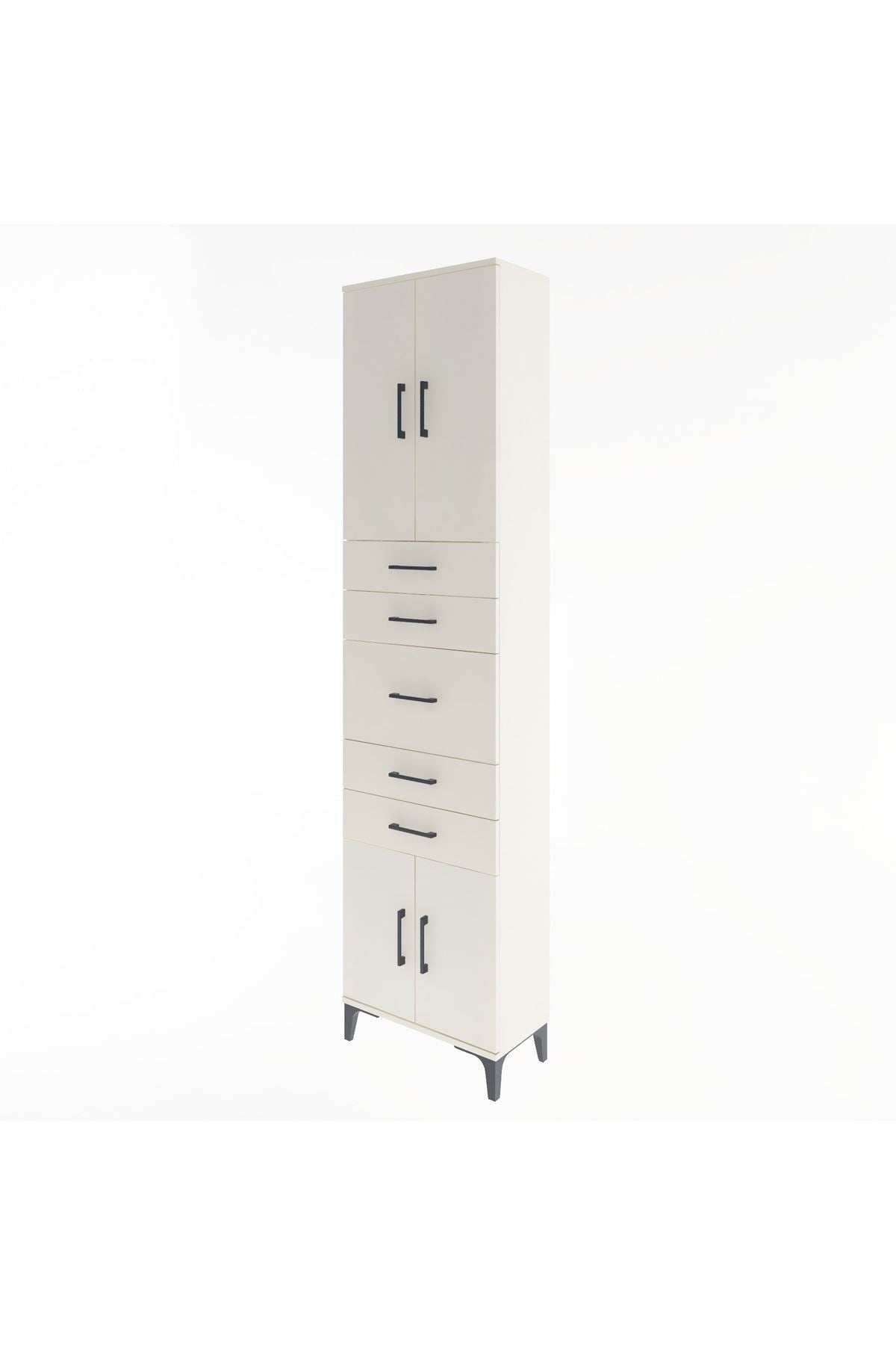 Arges Dolap 2 Raflı 5 Çekmeceli 4 Kapaklı 60x30x243 Aytaşı-Aytaşı