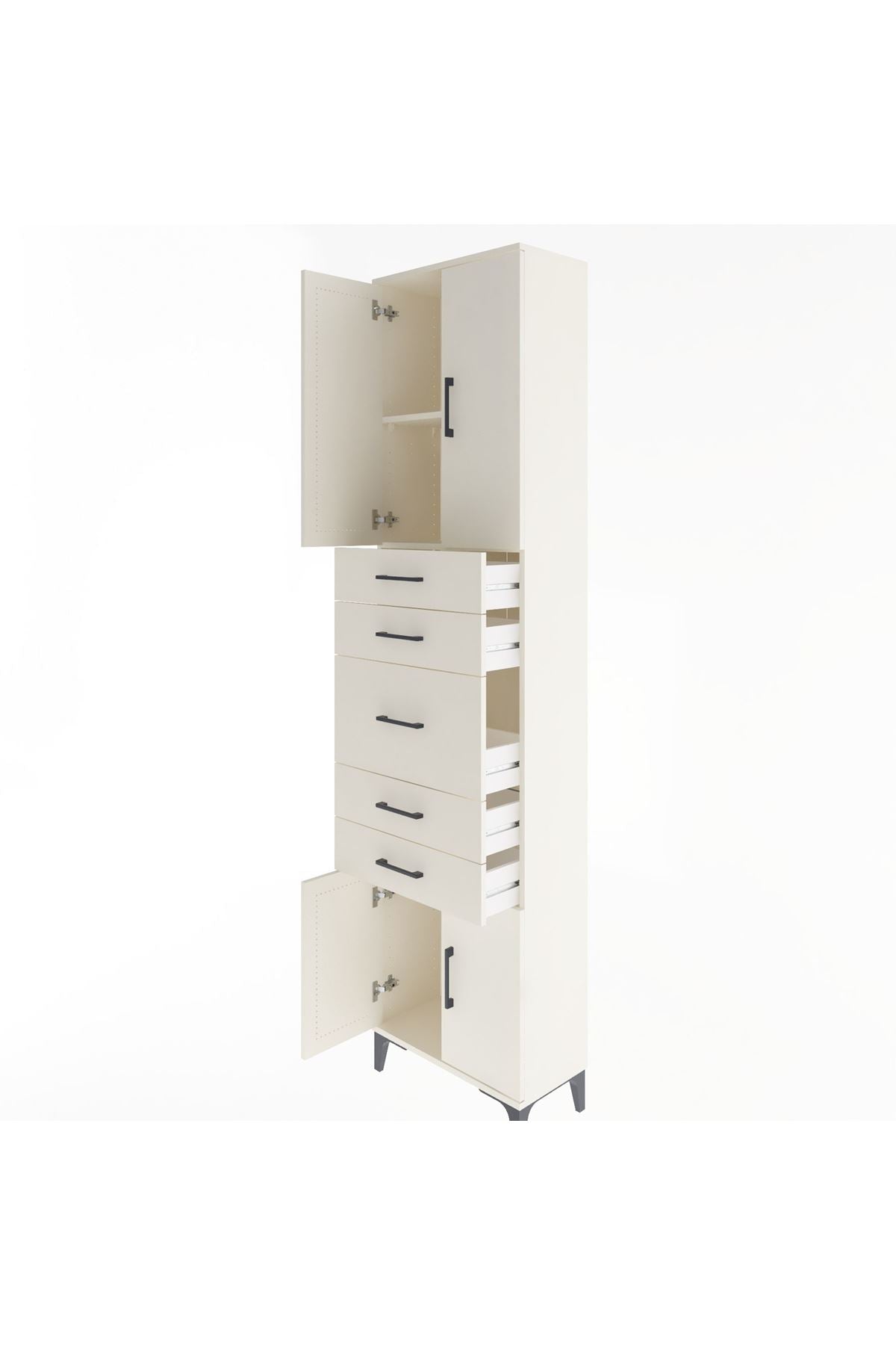 Arges Dolap 2 Raflı 5 Çekmeceli 4 Kapaklı 60x30x243 - S32M029V1A
