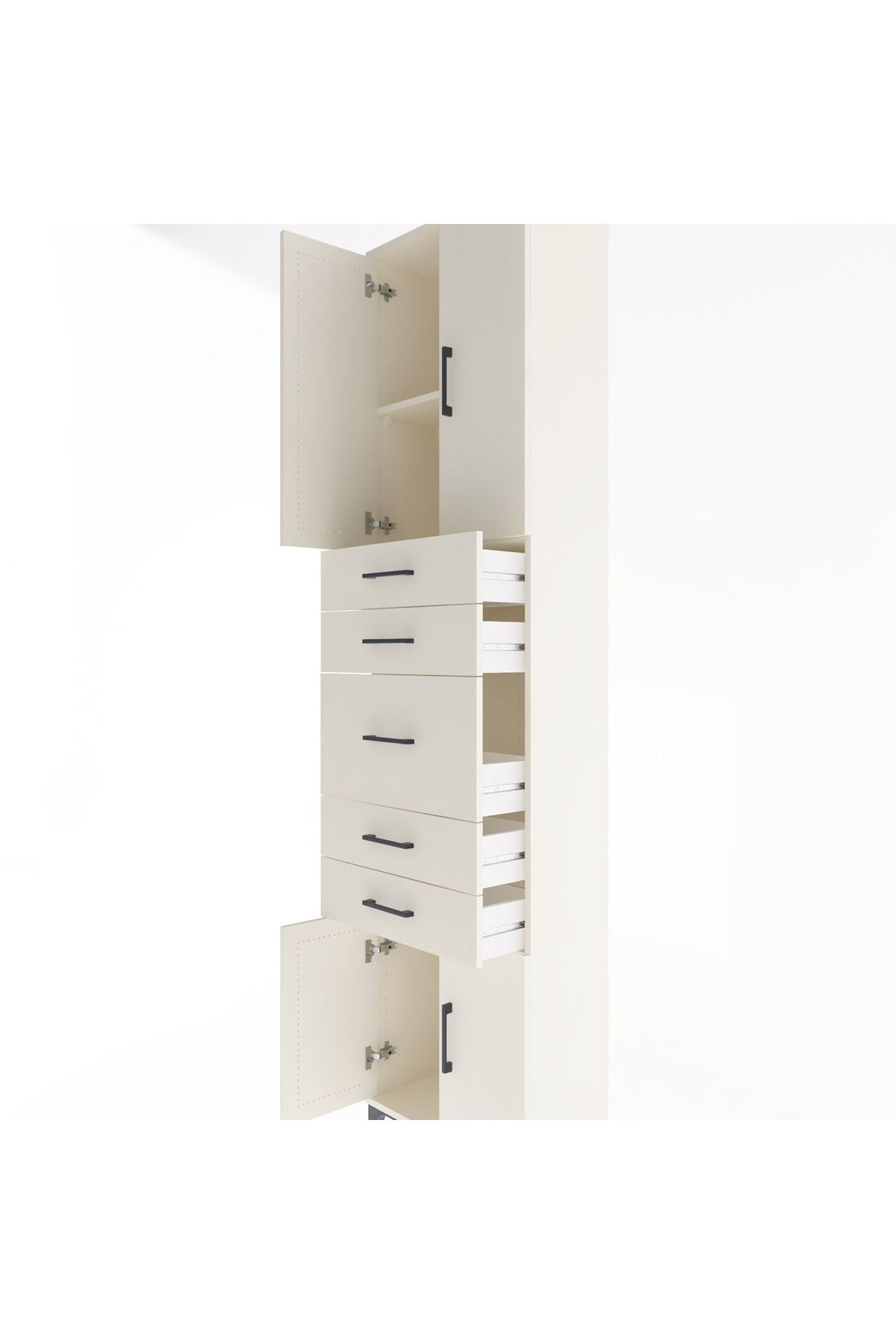 Arges Dolap 2 Raflı 5 Çekmeceli 4 Kapaklı 60x30x243 Aytaşı-Aytaşı