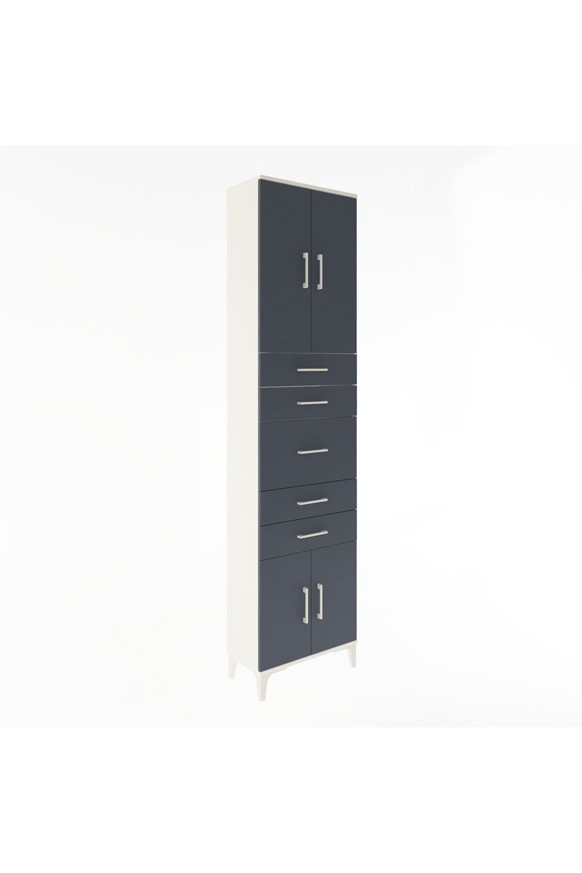 Arges Dolap 2 Raflı 5 Çekmeceli 4 Kapaklı 60x30x243 - S32M029V2A