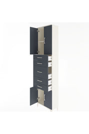 Arges Dolap 2 Raflı 5 Çekmeceli 4 Kapaklı 60x30x243 Aytaşı-Antrasit