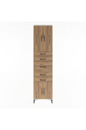 Arges Dolap 2 Raflı 5 Çekmeceli 4 Kapaklı 60x30x243 Aytaşı-Çam