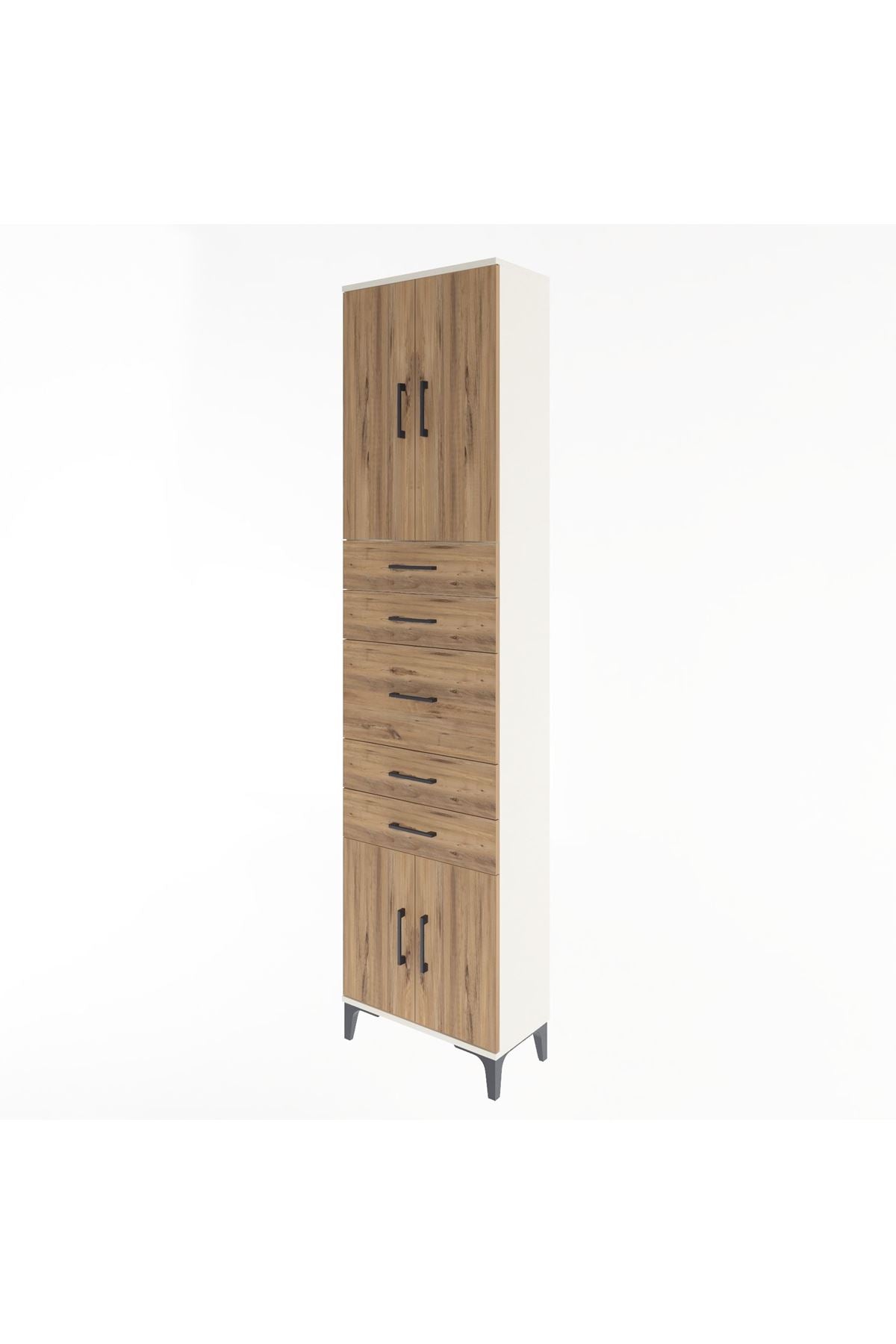 Arges Dolap 2 Raflı 5 Çekmeceli 4 Kapaklı 60x30x243 - S32M029V3A