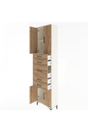 Arges Dolap 2 Raflı 5 Çekmeceli 4 Kapaklı 60x30x243 Aytaşı-Çam