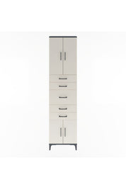 Arges Dolap 2 Raflı 5 Çekmeceli 4 Kapaklı 60x30x243 Antrasit-Aytaşı