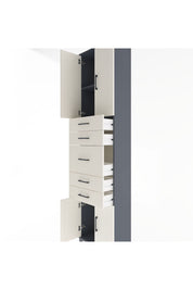 Arges Dolap 2 Raflı 5 Çekmeceli 4 Kapaklı 60x30x243 Antrasit-Aytaşı