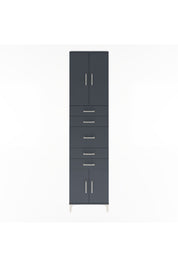 Arges Dolap 2 Raflı 5 Çekmeceli 4 Kapaklı 60x30x243 Antrasit-Antrasit