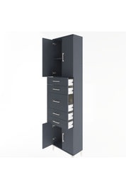 Arges Dolap 2 Raflı 5 Çekmeceli 4 Kapaklı 60x30x243 Antrasit-Antrasit