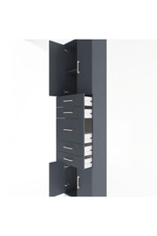 Arges Dolap 2 Raflı 5 Çekmeceli 4 Kapaklı 60x30x243 Antrasit-Antrasit