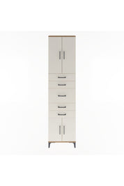 Arges Dolap 2 Raflı 5 Çekmeceli 4 Kapaklı 60x30x243 Çam-Aytaşı