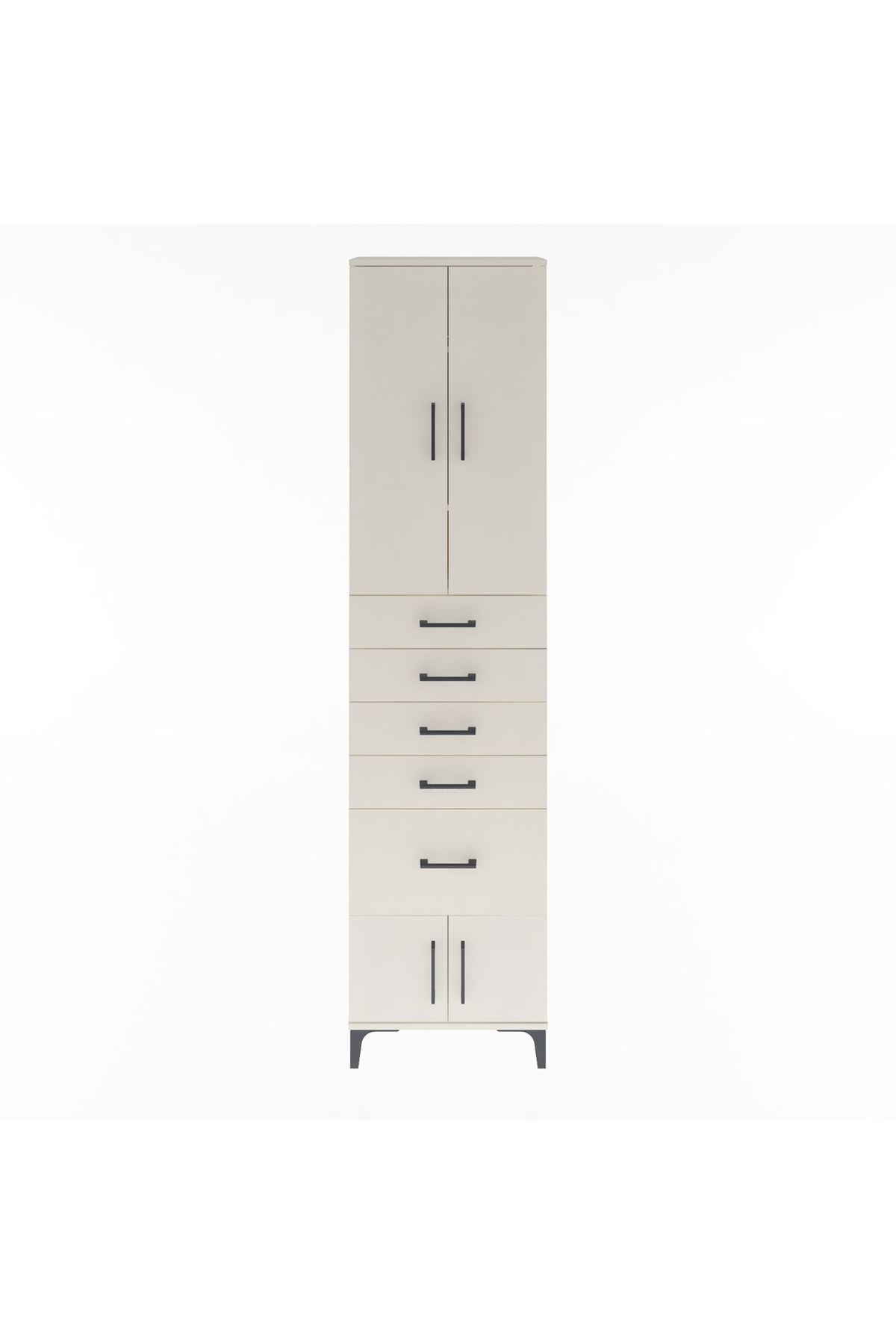 Arges Dolap 3 Raflı 5 Çekmeceli 4 Kapaklı 60x30x243 Aytaşı-Aytaşı