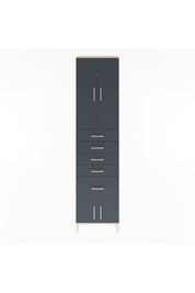 Arges Dolap 3 Raflı 5 Çekmeceli 4 Kapaklı 60x30x243 Aytaşı-Antrasit