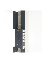 Arges Dolap 3 Raflı 5 Çekmeceli 4 Kapaklı 60x30x243 Aytaşı-Antrasit