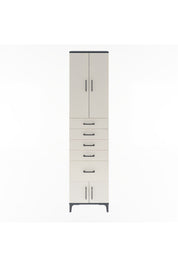 Arges Dolap 3 Raflı 5 Çekmeceli 4 Kapaklı 60x30x243 Antrasit-Aytaşı