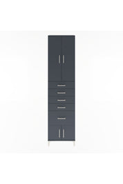 Arges Dolap 3 Raflı 5 Çekmeceli 4 Kapaklı 60x30x243 Antrasit-Antrasit
