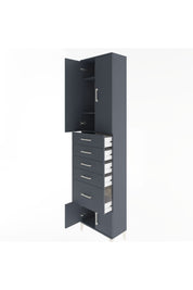 Arges Dolap 3 Raflı 5 Çekmeceli 4 Kapaklı 60x30x243 Antrasit-Antrasit