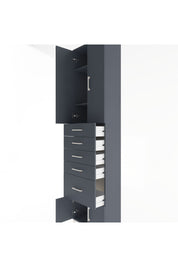 Arges Dolap 3 Raflı 5 Çekmeceli 4 Kapaklı 60x30x243 Antrasit-Antrasit