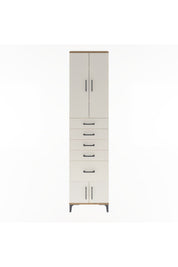 Arges Dolap 3 Raflı 5 Çekmeceli 4 Kapaklı 60x30x243 Çam-Aytaşı