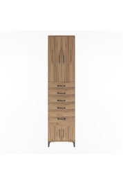 Arges Dolap 3 Raflı 5 Çekmeceli 4 Kapaklı 60x30x243 Çam-Çam