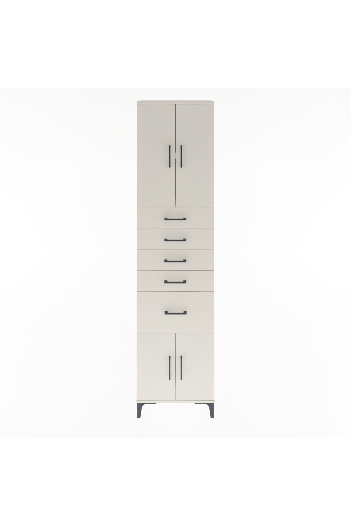 Arges Dolap 2 Raflı 5 Çekmeceli 4 Kapaklı 60x30x243 Aytaşı-Aytaşı