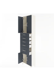 Arges Dolap 2 Raflı 5 Çekmeceli 4 Kapaklı 60x30x243 Aytaşı-Antrasit