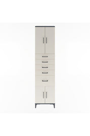 Arges Dolap 2 Raflı 5 Çekmeceli 4 Kapaklı 60x30x243 Antrasit-Aytaşı