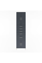 Arges Dolap 2 Raflı 5 Çekmeceli 4 Kapaklı 60x30x243 Antrasit-Antrasit