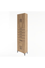 Arges Dolap 2 Raflı 5 Çekmeceli 4 Kapaklı 60x30x243 Çam-Çam
