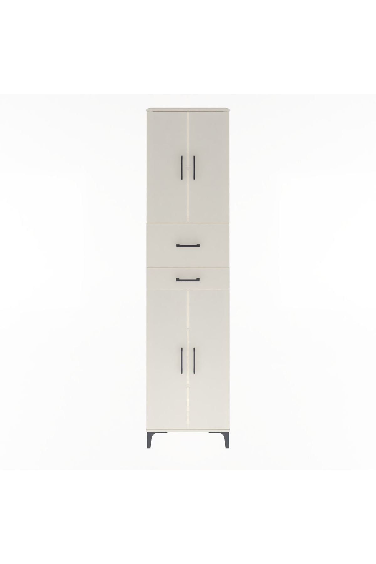 Arges Dolap 4 Raflı 2 Çekmeceli 4 Kapaklı 60x30x243 Aytaşı-Aytaşı