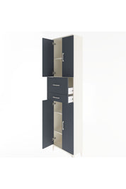 Arges Dolap 4 Raflı 2 Çekmeceli 4 Kapaklı 60x30x243 Aytaşı-Antrasit