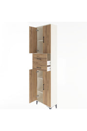 Arges Dolap 4 Raflı 2 Çekmeceli 4 Kapaklı 60x30x243 Aytaşı-Çam