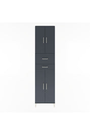 Arges Dolap 4 Raflı 2 Çekmeceli 4 Kapaklı 60x30x243 Antrasit-Antrasit