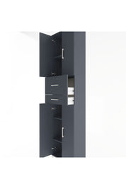 Arges Dolap 4 Raflı 2 Çekmeceli 4 Kapaklı 60x30x243 Antrasit-Antrasit