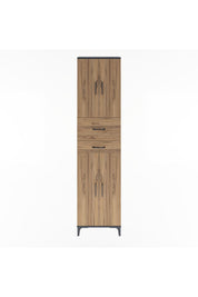 Arges Dolap 4 Raflı 2 Çekmeceli 4 Kapaklı 60x30x243 Antrasit-Çam