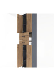 Arges Dolap 4 Raflı 2 Çekmeceli 4 Kapaklı 60x30x243 Antrasit-Çam