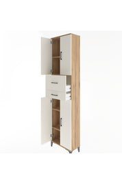 Arges Dolap 4 Raflı 2 Çekmeceli 4 Kapaklı 60x30x243 Çam-Aytaşı