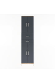 Arges Dolap 4 Raflı 2 Çekmeceli 4 Kapaklı 60x30x243 Çam-Antrasit