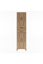 Arges Dolap 4 Raflı 2 Çekmeceli 4 Kapaklı 60x30x243 Çam-Çam