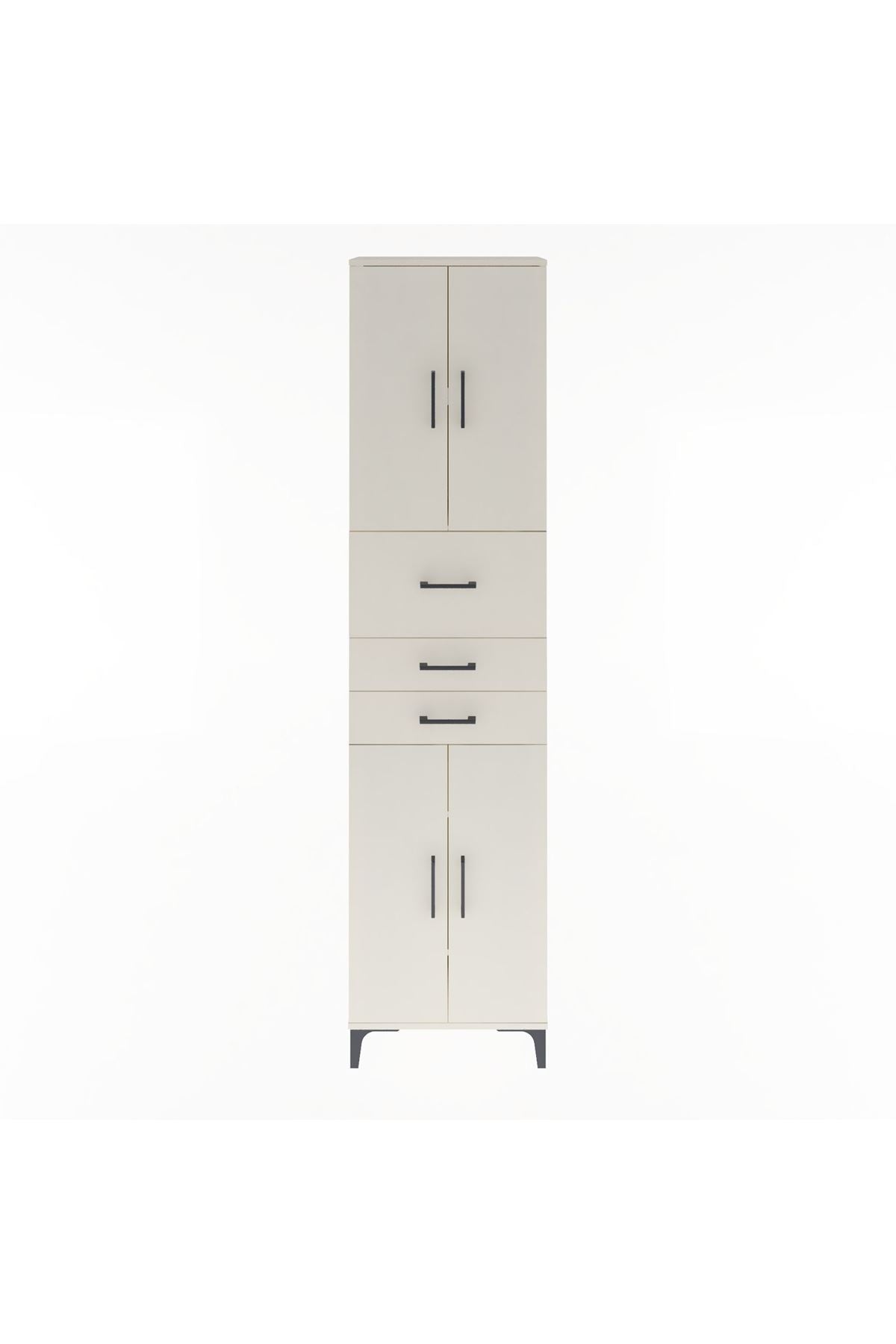 Arges Dolap 4 Raflı 3 Çekmeceli 4 Kapaklı 60x30x243 Aytaşı-Aytaşı