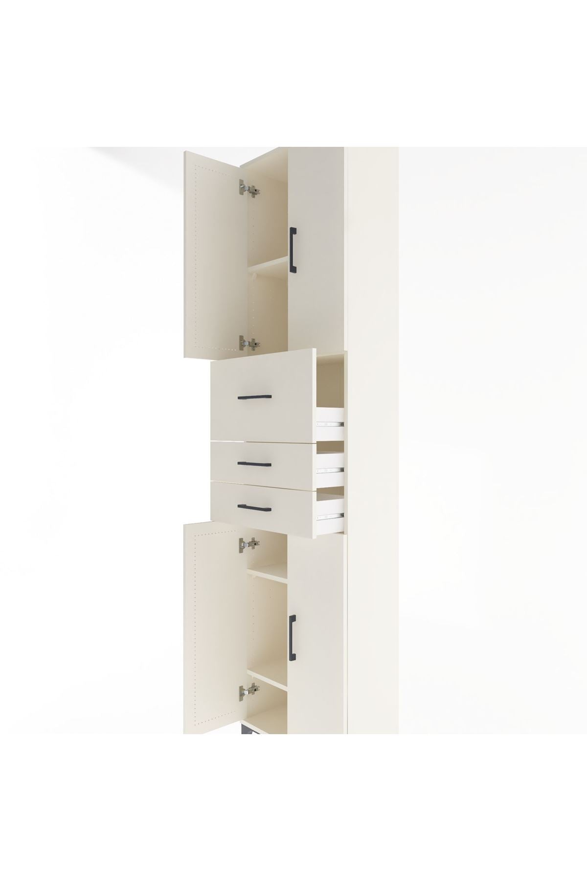 Arges Dolap 4 Raflı 3 Çekmeceli 4 Kapaklı 60x30x243 Aytaşı-Aytaşı