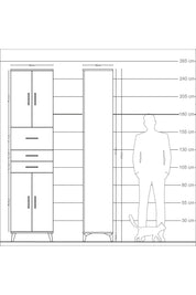 Arges Dolap 4 Raflı 3 Çekmeceli 4 Kapaklı 60x30x243 Aytaşı-Aytaşı