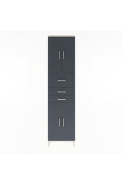 Arges Dolap 4 Raflı 3 Çekmeceli 4 Kapaklı 60x30x243 Aytaşı-Antrasit
