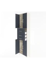 Arges Dolap 4 Raflı 3 Çekmeceli 4 Kapaklı 60x30x243 Aytaşı-Antrasit