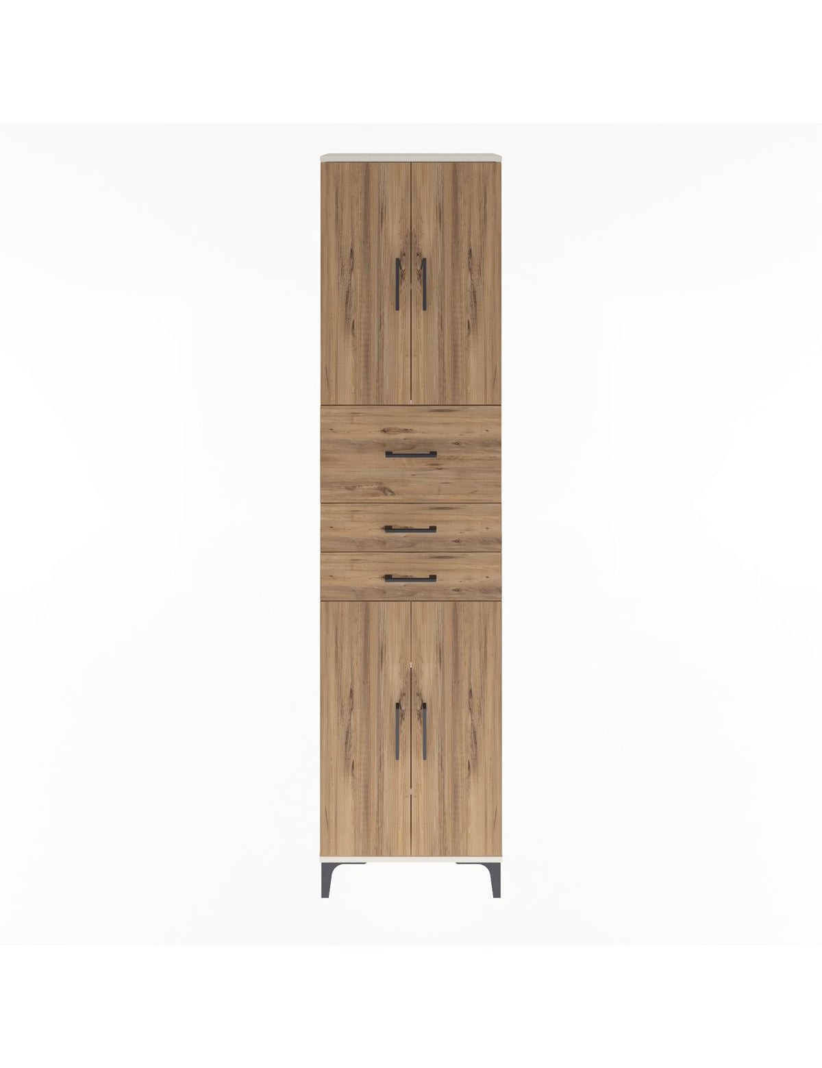 Arges Dolap 4 Raflı 3 Çekmeceli 4 Kapaklı 60x30x243 Aytaşı-Çam