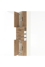 Arges Dolap 4 Raflı 3 Çekmeceli 4 Kapaklı 60x30x243 Aytaşı-Çam