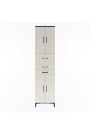 Arges Dolap 4 Raflı 3 Çekmeceli 4 Kapaklı 60x30x243 Antrasit-Aytaşı