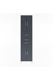 Arges Dolap 4 Raflı 3 Çekmeceli 4 Kapaklı 60x30x243 Antrasit-Antrasit