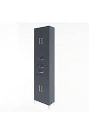 Arges Dolap 4 Raflı 3 Çekmeceli 4 Kapaklı 60x30x243 Antrasit-Antrasit