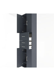 Arges Dolap 4 Raflı 3 Çekmeceli 4 Kapaklı 60x30x243 Antrasit-Antrasit